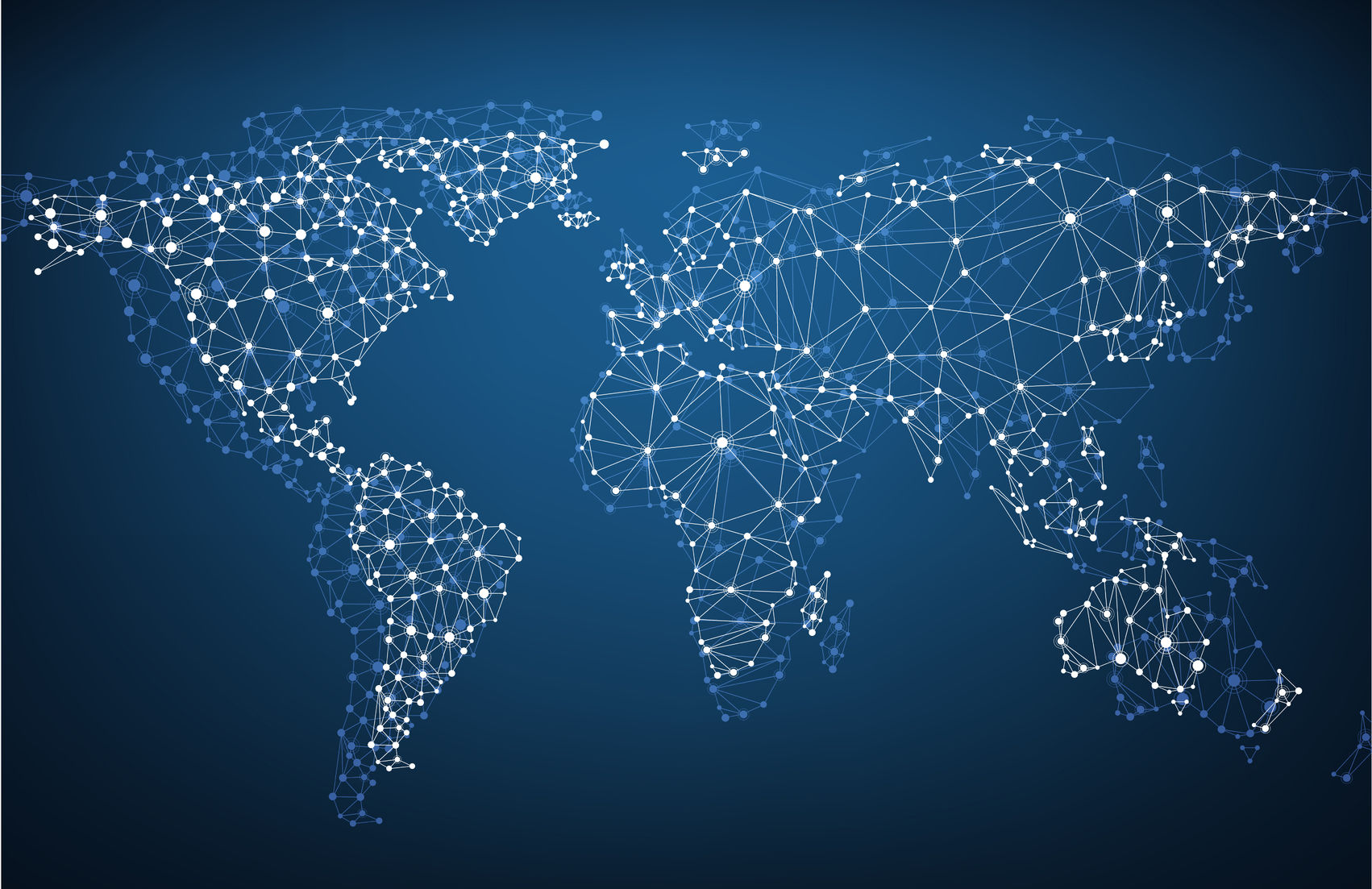 GPS Points on a map of the world